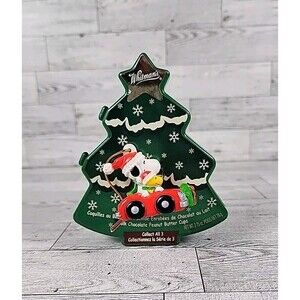 Vintage Whitmans Christmas Box w/Snoopy PVC Ornament Peanuts Chocolate Candy